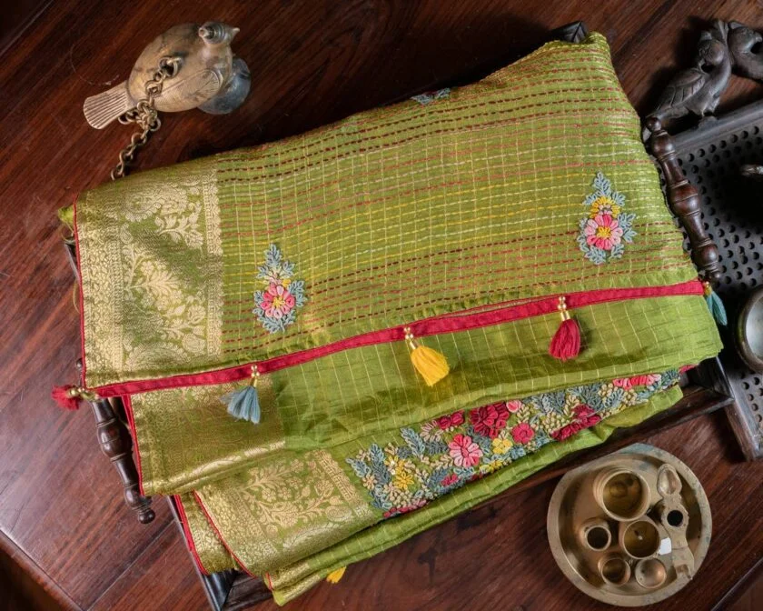 Embroidered Crepe Soft Saree - Image 4