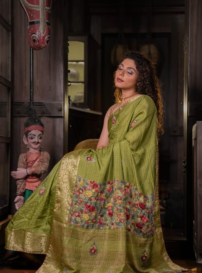 Embroidered Crepe Soft Saree
