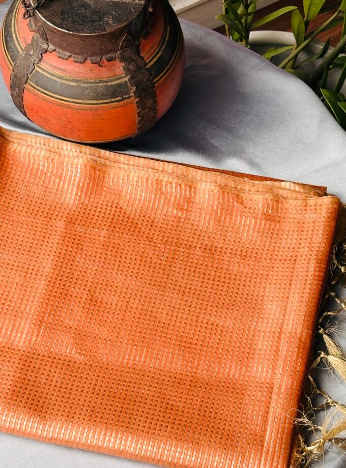 Orange tissue silk saree
