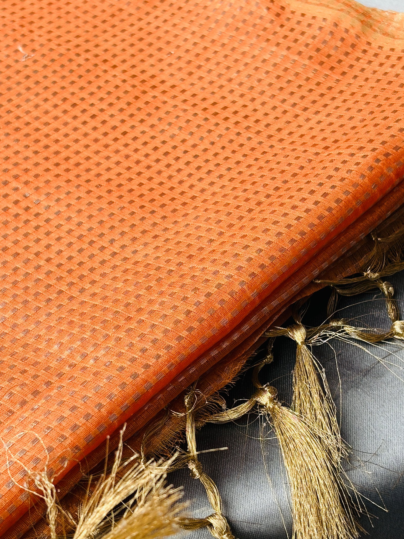 Mellow Tangerine Orange Tissue Silk - Image 2