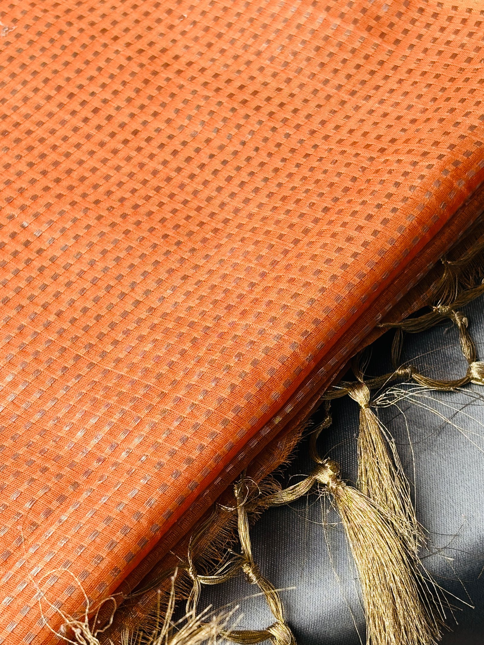 Mellow Tangerine Orange Tissue Silk - Image 3