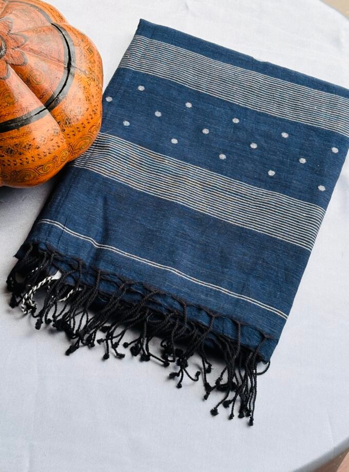 blue jamdani shawl
