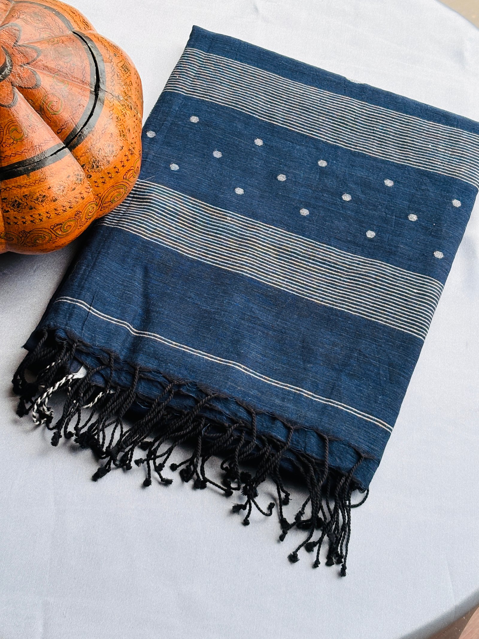 blue jamdani shawl
