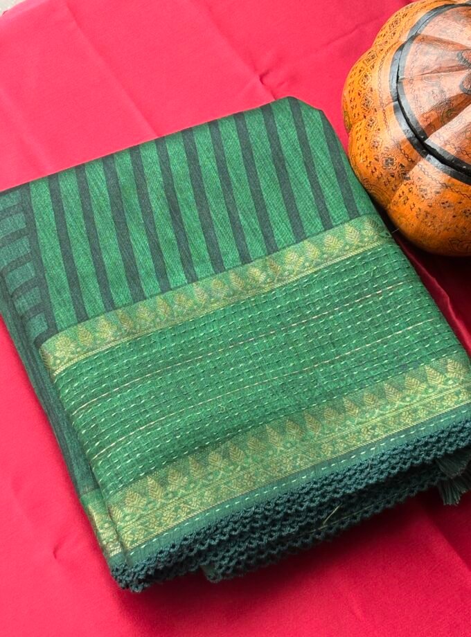 green matt tussar chanderi